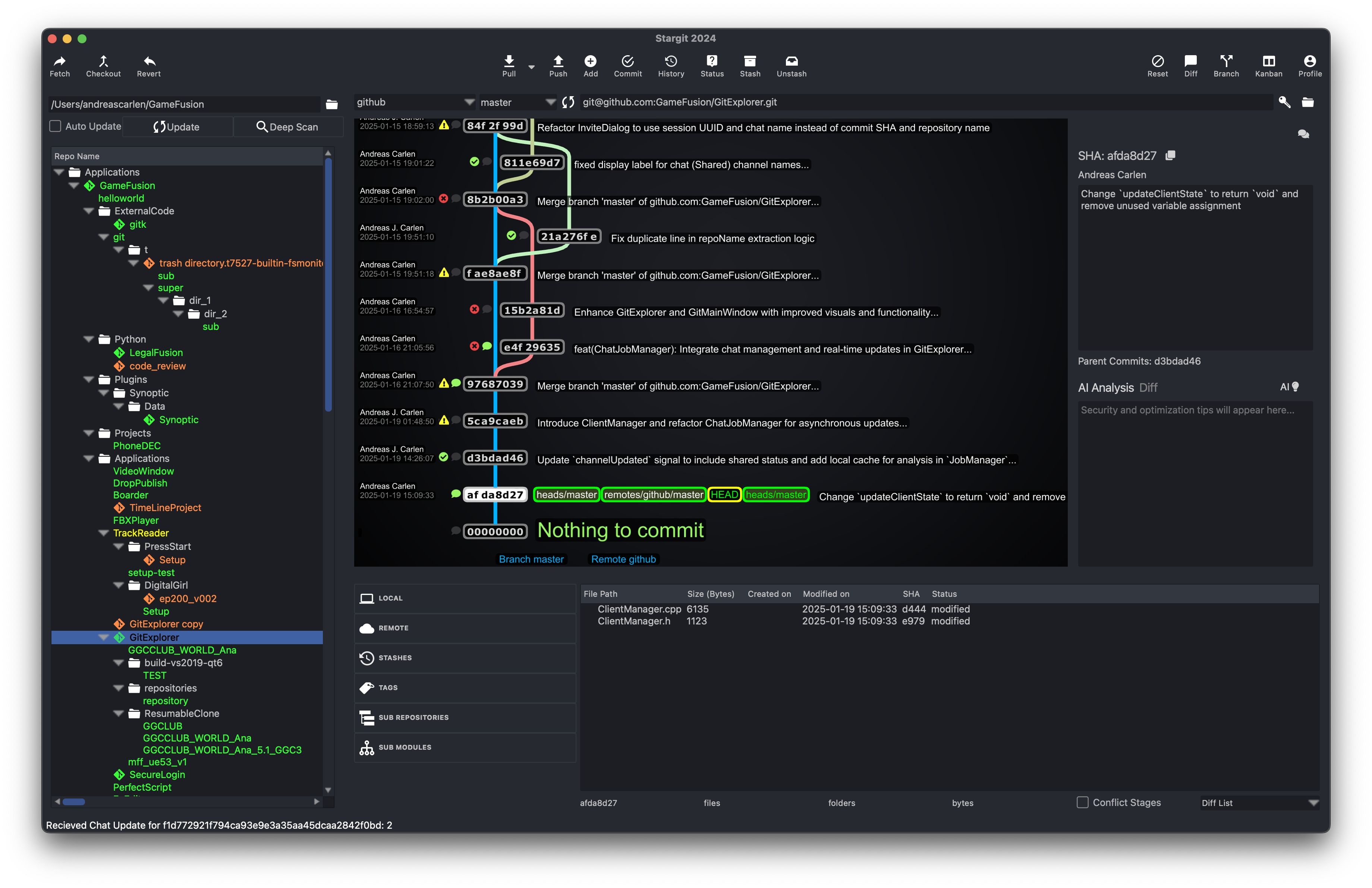 StarGit multi-project view